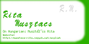 rita musztacs business card